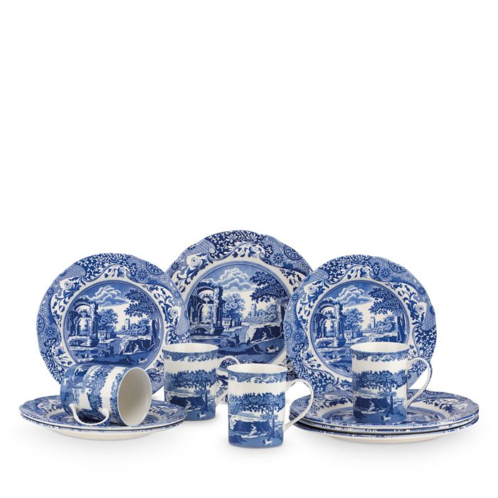 

Spode Blue Итальянский набор столовой посуды из 12 предметов, синий