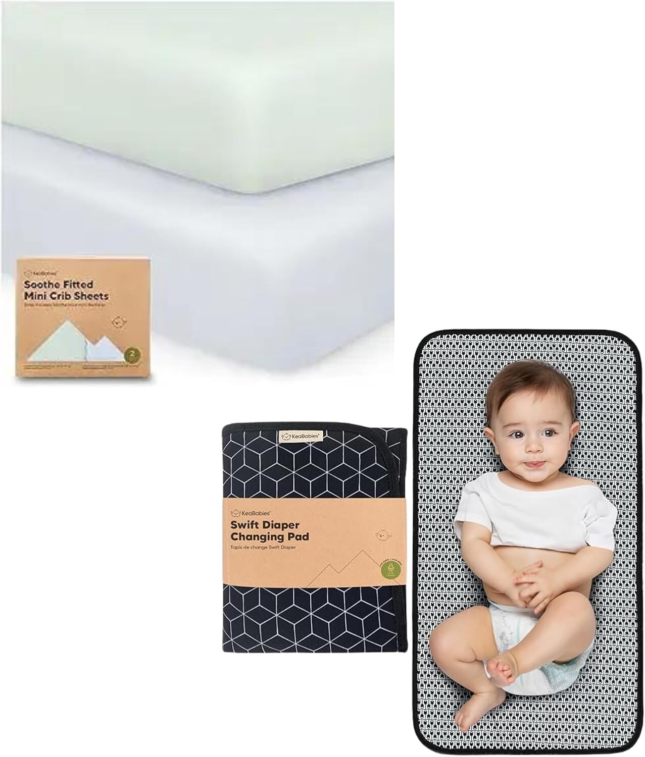 

Комплект из 2 мини-простыней для кроватки Keababies