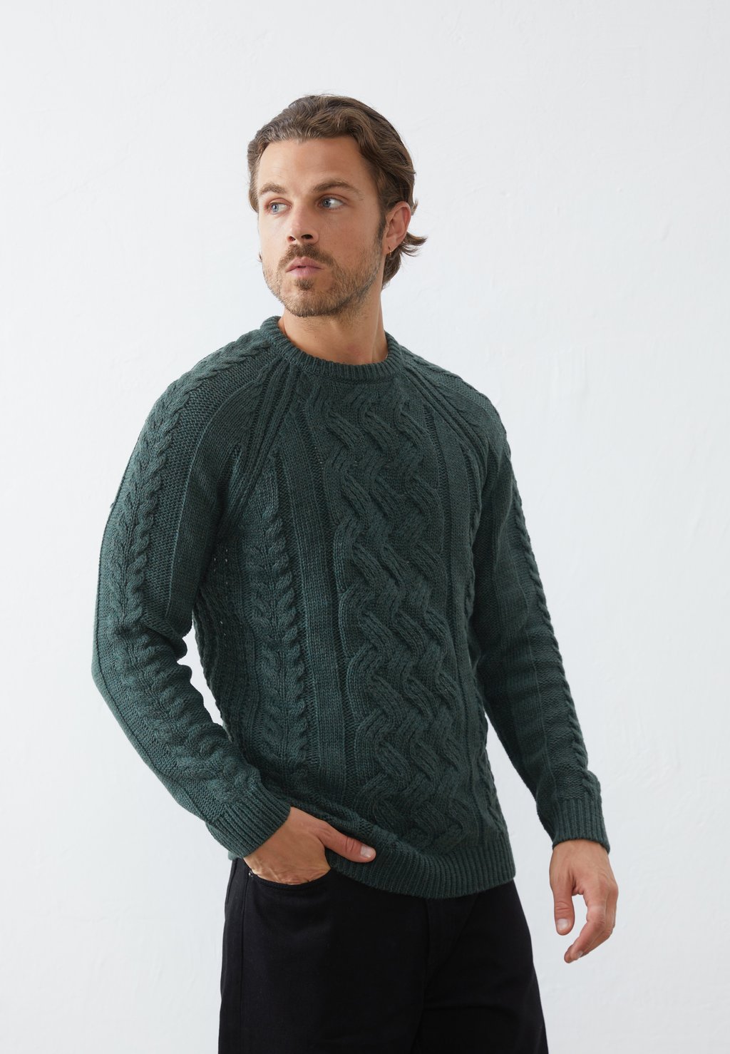 

Джемпер PM-0920-0323 CHUNKY CABLE KNIT / 111 MOTTLED LIGHT GREY Pier One, цвет Mottled Dark Green