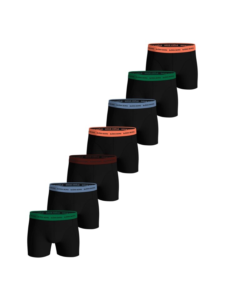 

Трусы боксеры Björn Borg Boxershort 7er Pack, цвет Schwarz/Blau/Grün/Orange