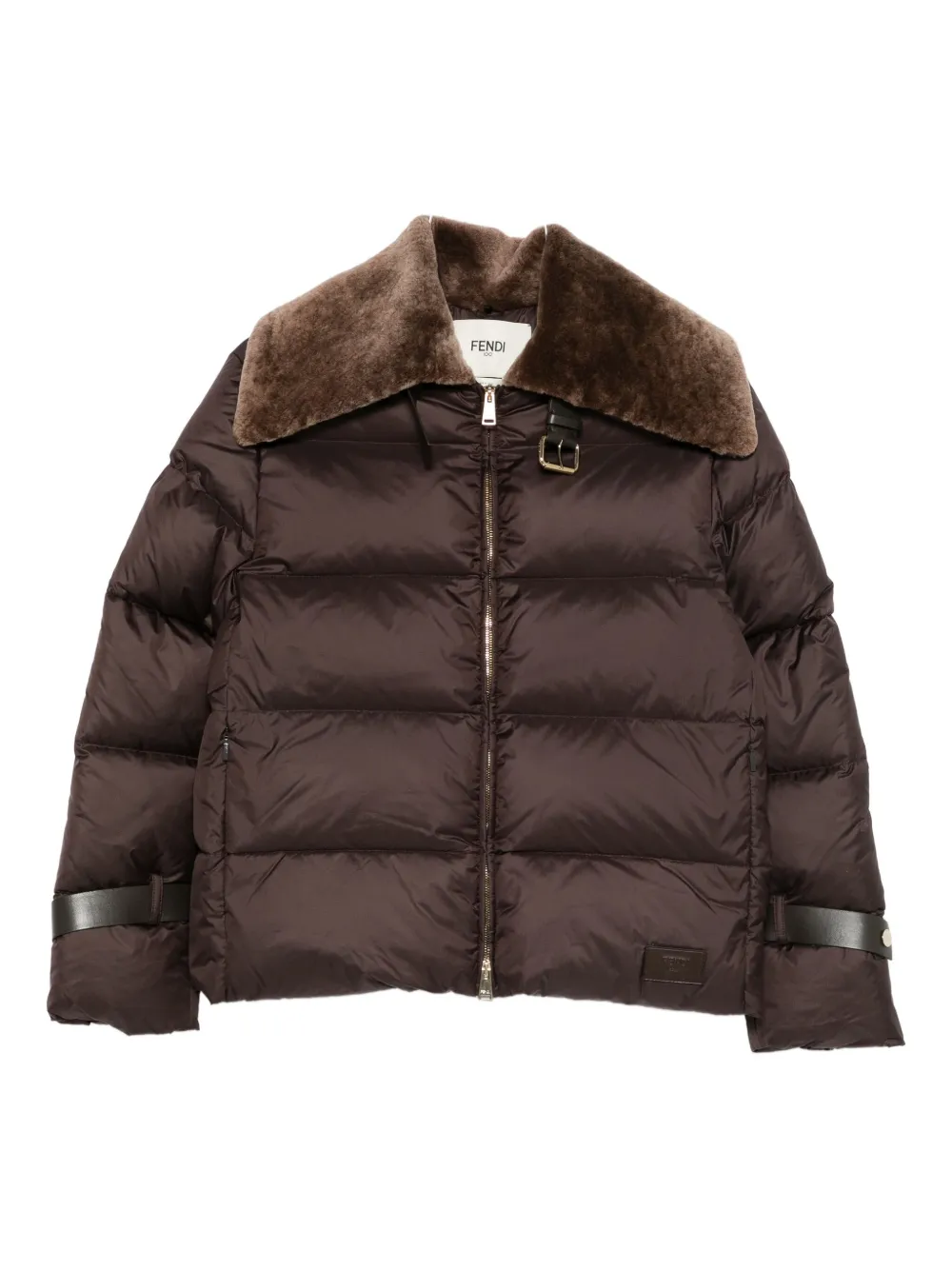 

Лыжная куртка с воротником из овчины FENDI, коричневый