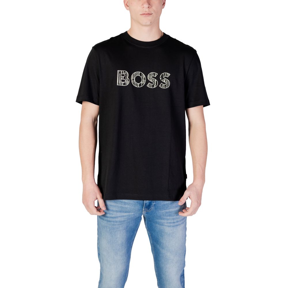 

Черная хлопковая футболка Hugo Boss