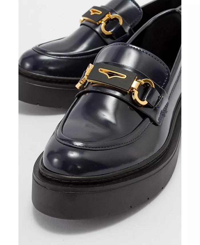 Женские лоферы Simone на платформе с пряжкой Prologue Shoes, синий — фото 4