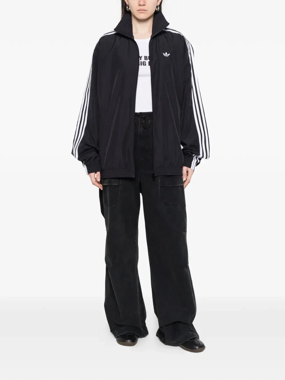 Толстовка на молнии с логотипом Adidas, черный — фото 2