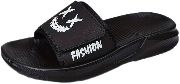 

Мужские слипоны Hhhchpm с рисунком мультяшной улыбки- мягкие, нескользящие для дома и улицы, белый