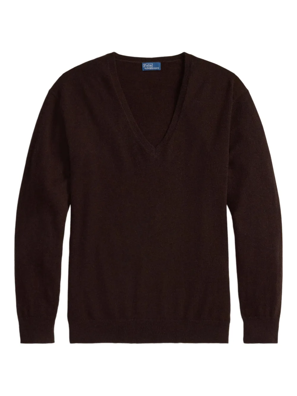 

Кашемировый пуловер с V-образным вырезом POLO RALPH LAUREN, коричневый