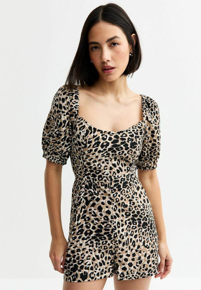 

Комбинезон LEOPARD PRINT TIE BACK New Look, коричневый