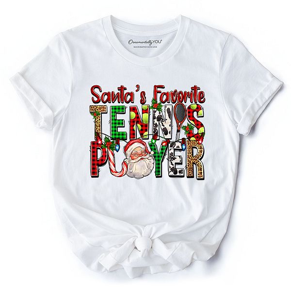 

Футболка с принтом "Любимый теннисист Санты" Ornamentallyyou
