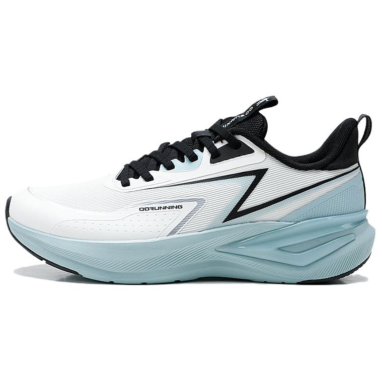 

QIAODAN Кроссовки для бега по городу, износостойкие, с противоскользящим верхом, мужские, цвета слоновой кости, с белыми и голубыми тенями