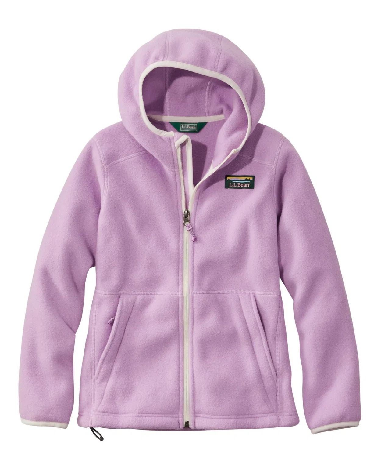 Детская флисовая куртка с капюшоном L.L.Bean Mountain Classic, полиэстер, сиреневый