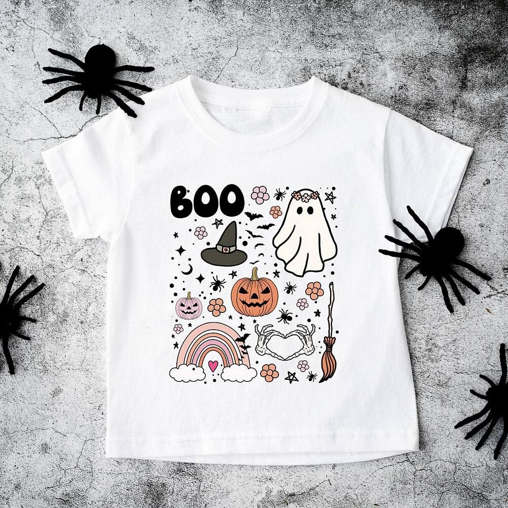Молодежная футболка с короткими рукавами и рисунком Boo Collage The Juniper Shop, белый — фото 2