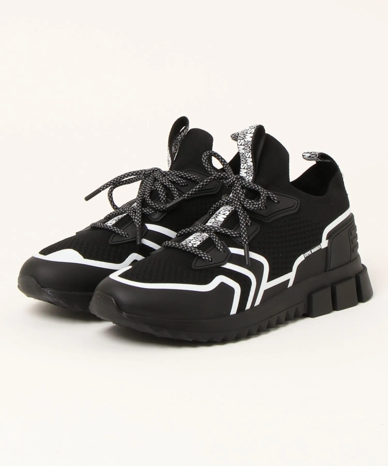 Мужские кроссовки STEVE MADDEN DECON-RA с логотипом чёрно-белые