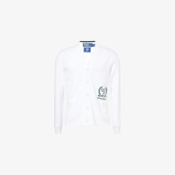 

Кардиган вязаный хлопковый с вышитым логотипом Polo Ralph Lauren x Wimbledon Polo Ralph Lauren, белый