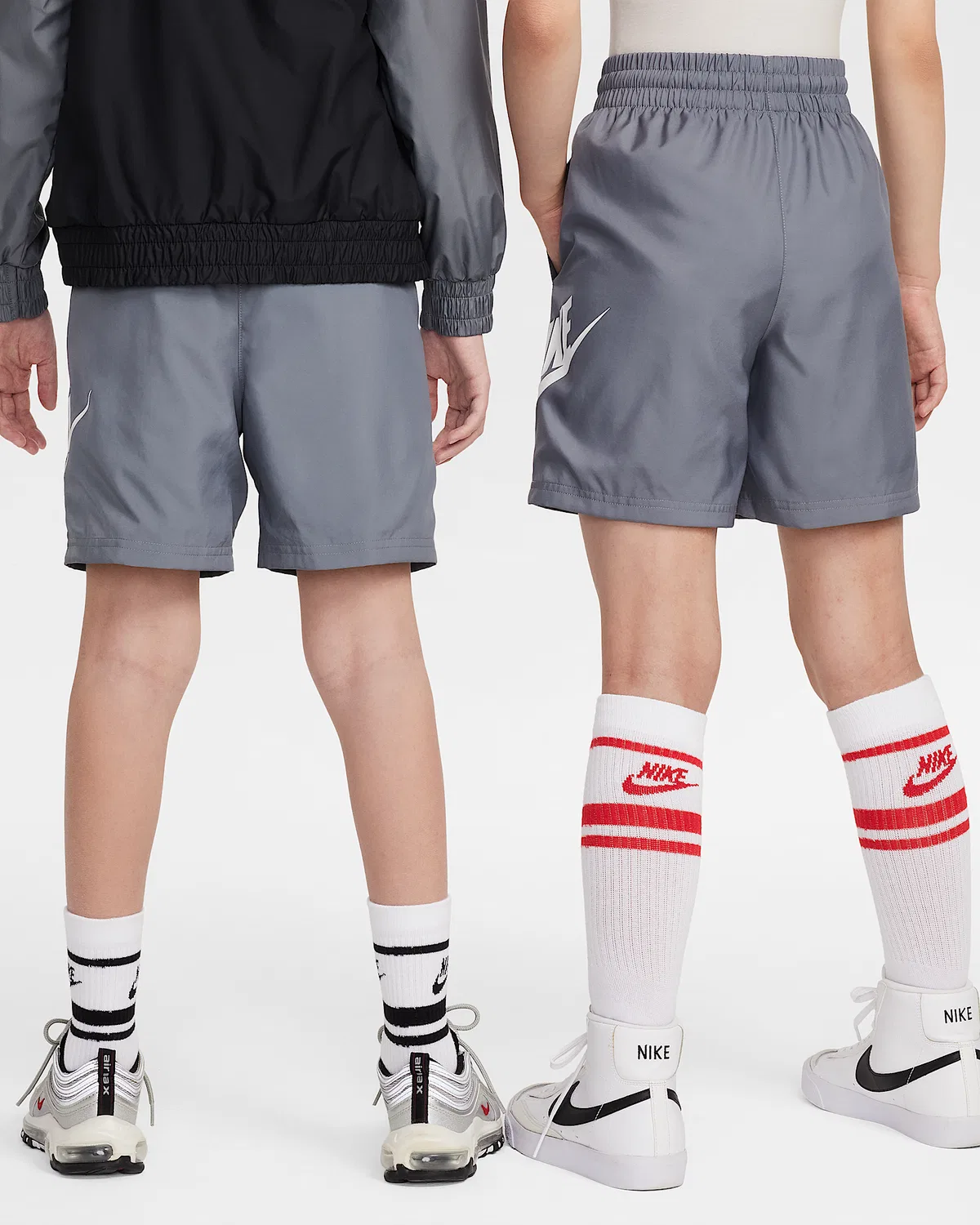 Детские шорты Nike Sportswear Club 6" Woven, Smoke Grey/White — фото 2