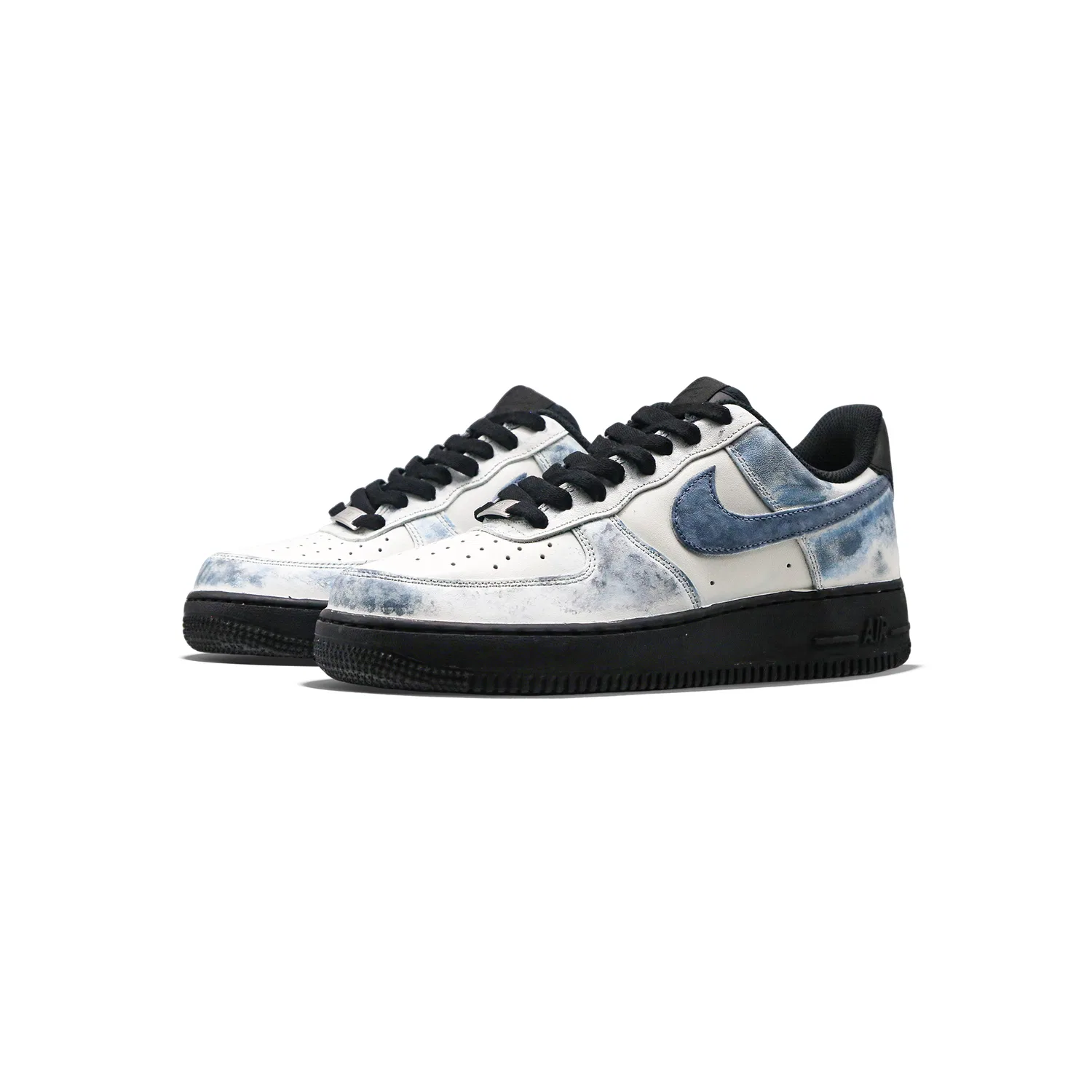 Кроссовки Air Force 1 Faded Lce Synthetic Leather, Leather Low top Kids' Skateboarding Shoes White Blue для подростков Nike, Light Blue — фото 4