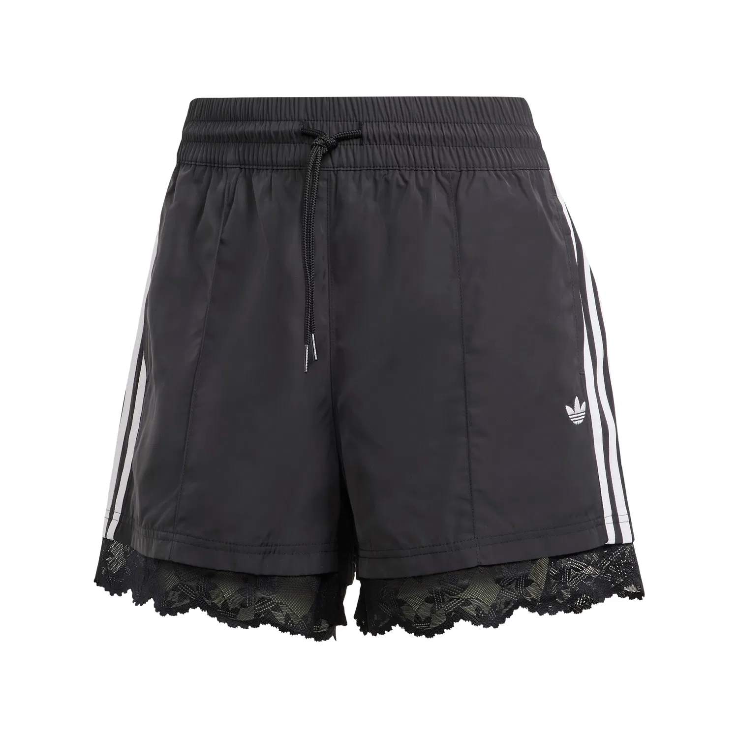 Женские шорты с кружевной отделкой Lace Trim 3S чёрные от Adidas — фото 2