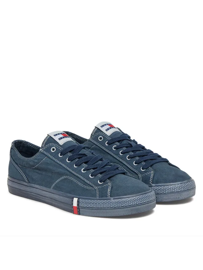 Tommy Jeans Кроссовки Archive Vulc. из ткани. Y2K Washed Canvas EM0EM01720 темно-синие — фото 2