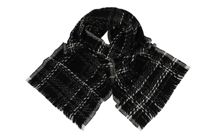 

Шарф вязаный из 100% шерсти Unisex ELLE, черный