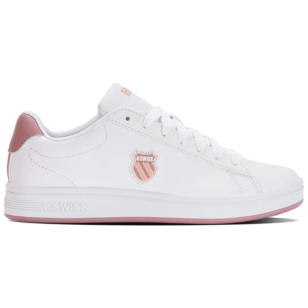

Женская повседневная обувь COURT SHIELD K· Швейцарский K-Swiss, белый/розовый