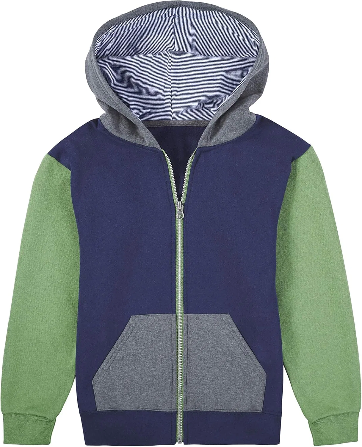 Толстовка Fruit of the Loom для мальчиков, Full Zip - Navy/Green
