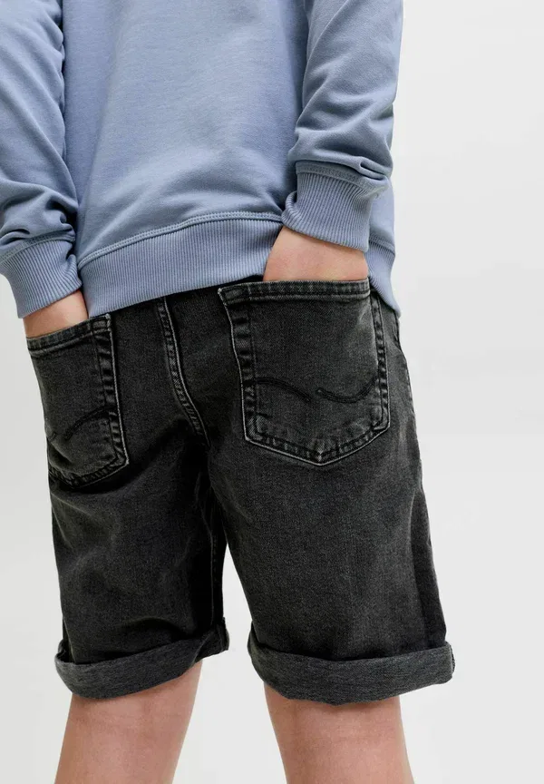 Джинсовые шорты Jack & Jones Junior, regular fit, джинсовая ткань, черный деним — фото 3