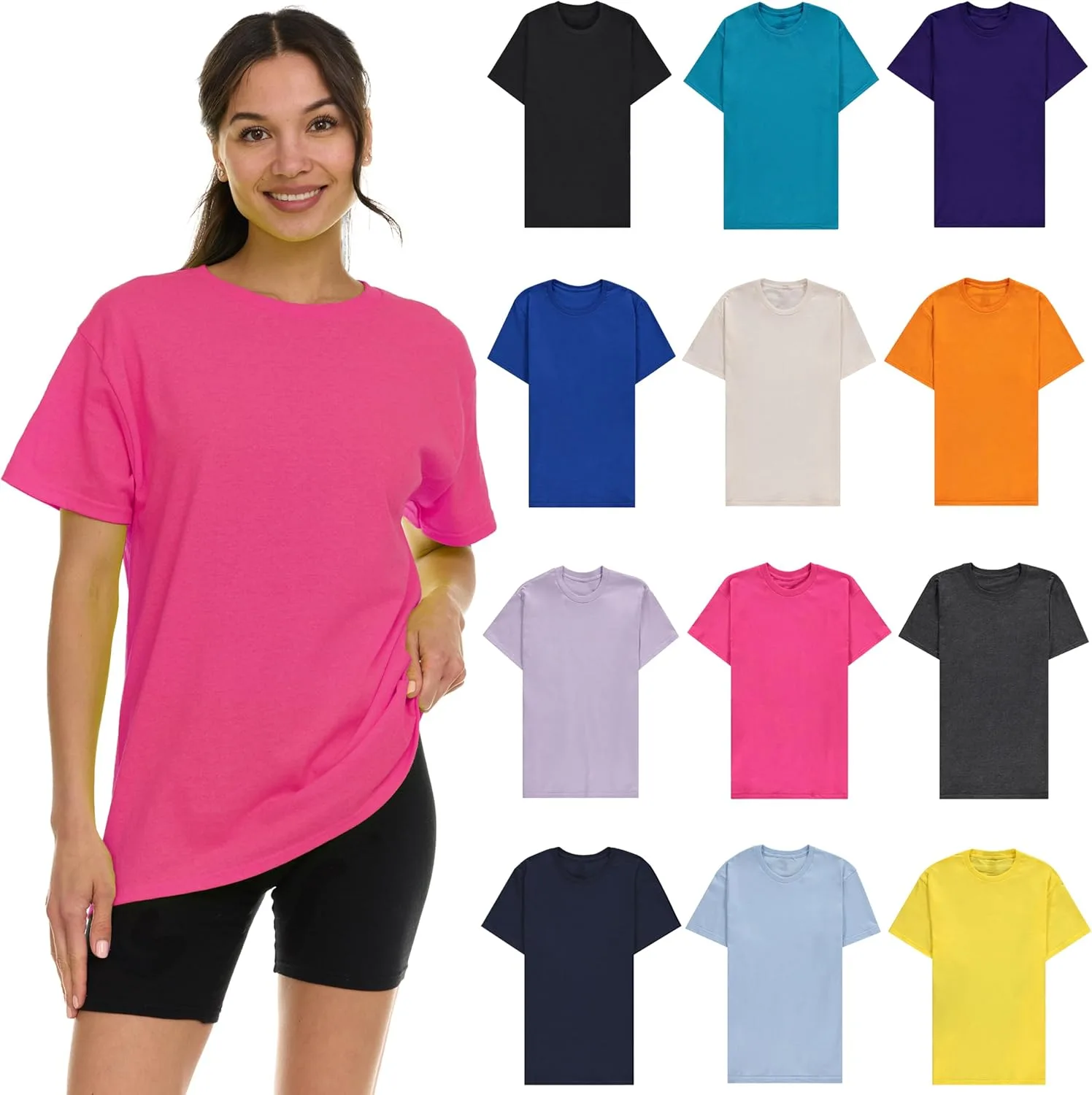 

BILLIONHATS Женская футболка Oversized, с коротким рукавом и круглым вырезом