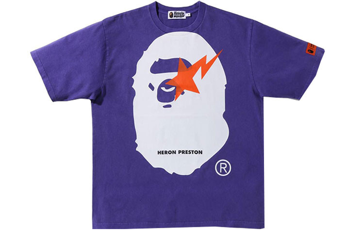 A BATHING APE Черная футболка свободного кроя BAPE x Heron Preston, Черный — фото 3