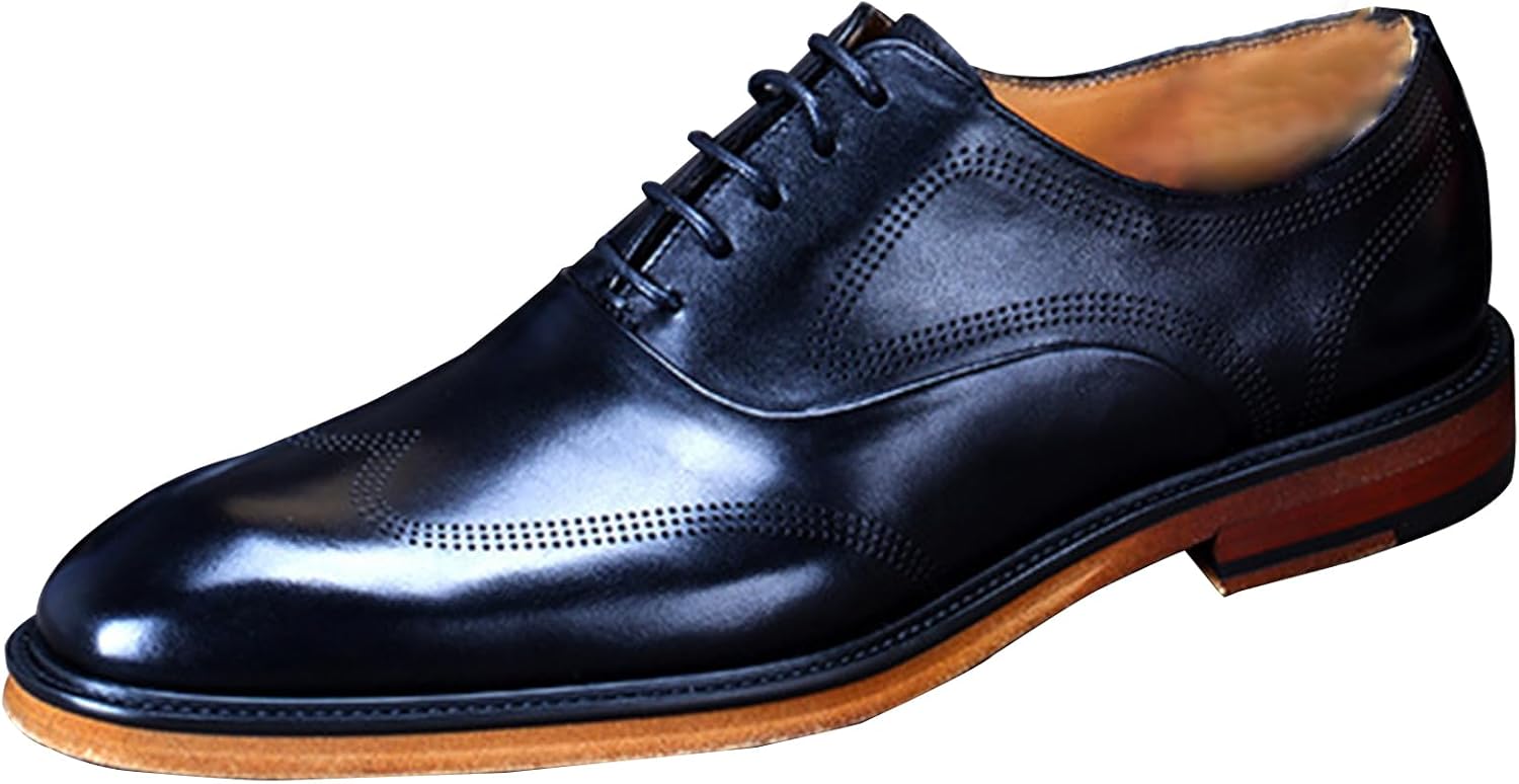 

Мужские оксфорды на шнуровке, броги из натуральной кожи, формальные туфли для смокинга, свадеб и работы Hlasmspe, черный