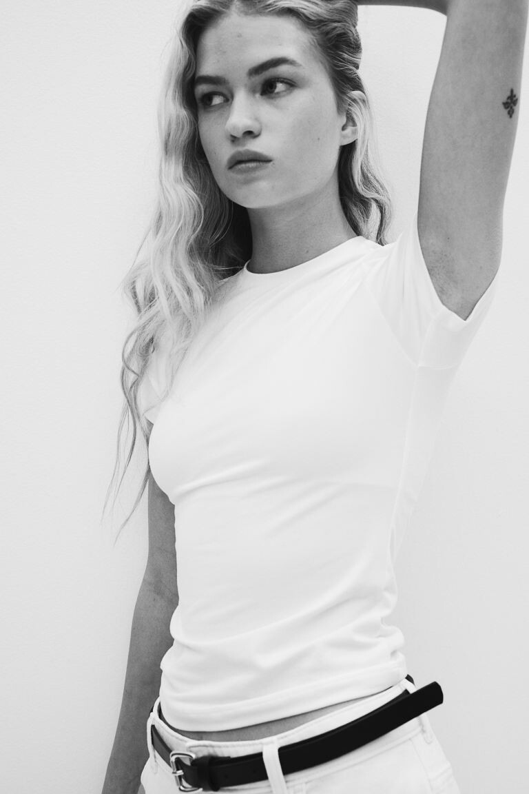 

Футболка, облегающая фигуру H&M, белый