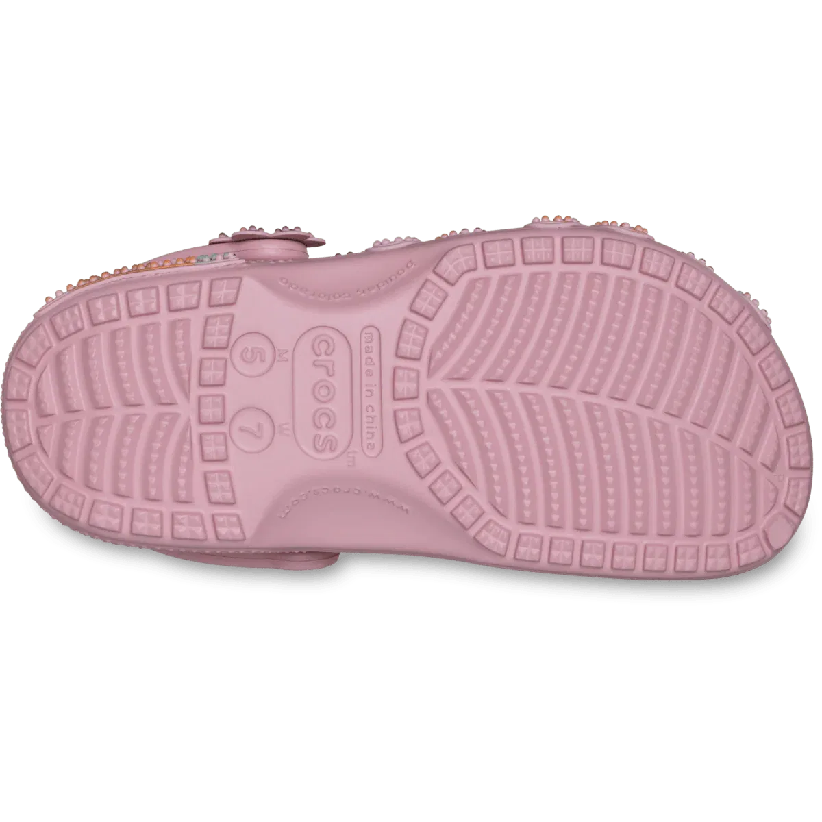 Классические летние сабо с бусинами Crocs, бежевый — фото 4