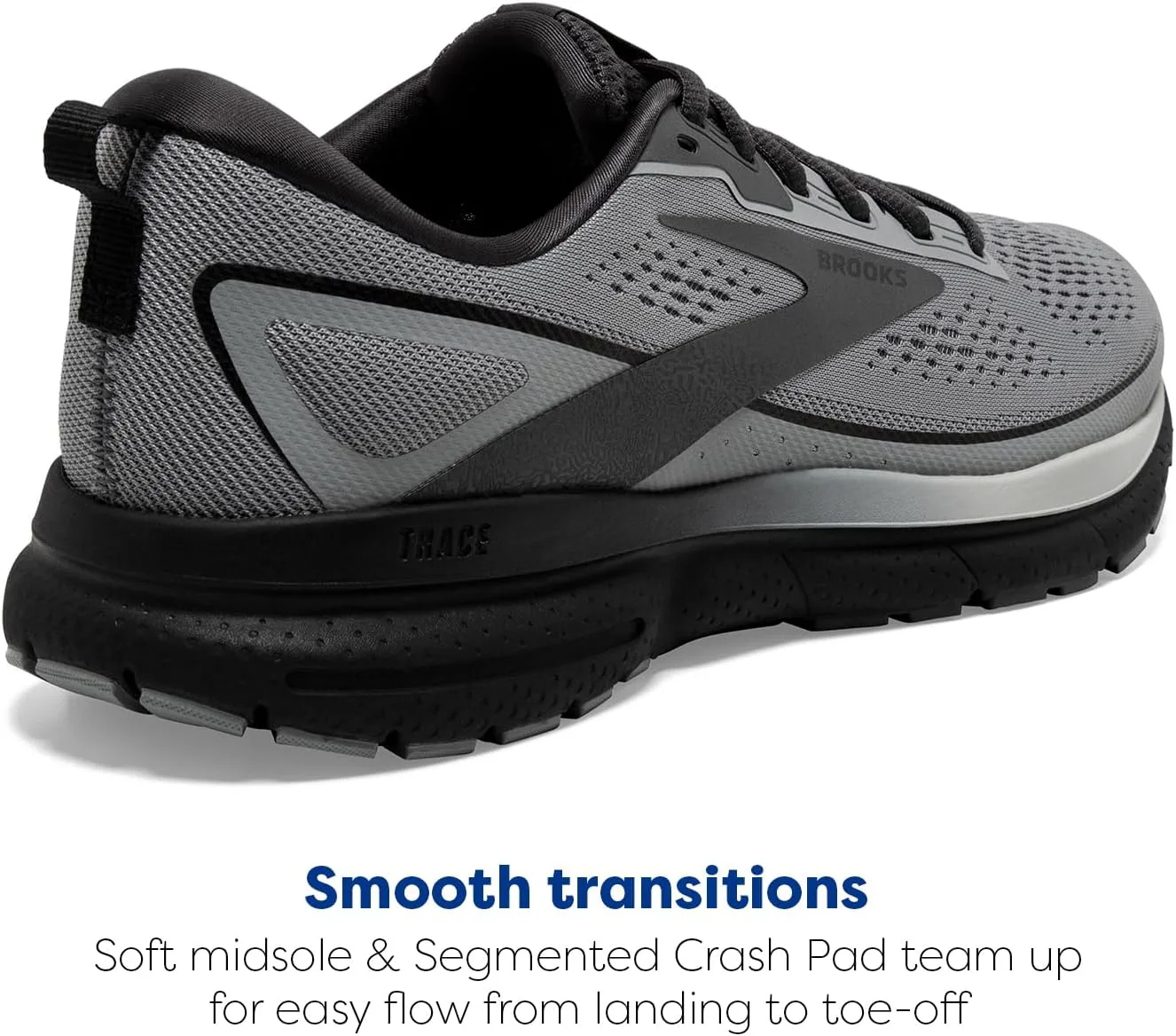 Мужские нейтральные беговые кроссовки Brooks Trace 3, серый/черный — фото 3