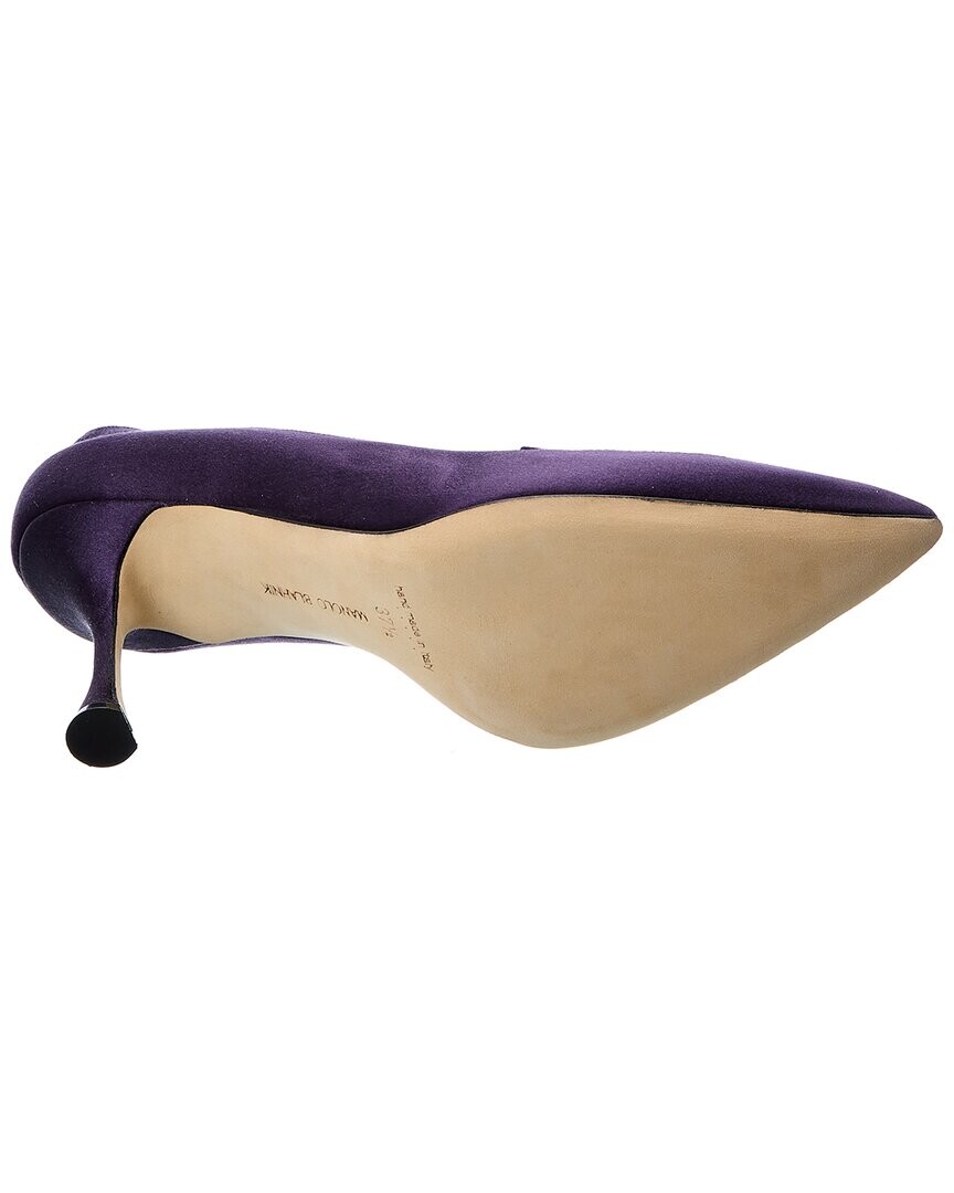 Атласные туфли Manolo Blahnik Bambina 90, фиолетовый — фото 4
