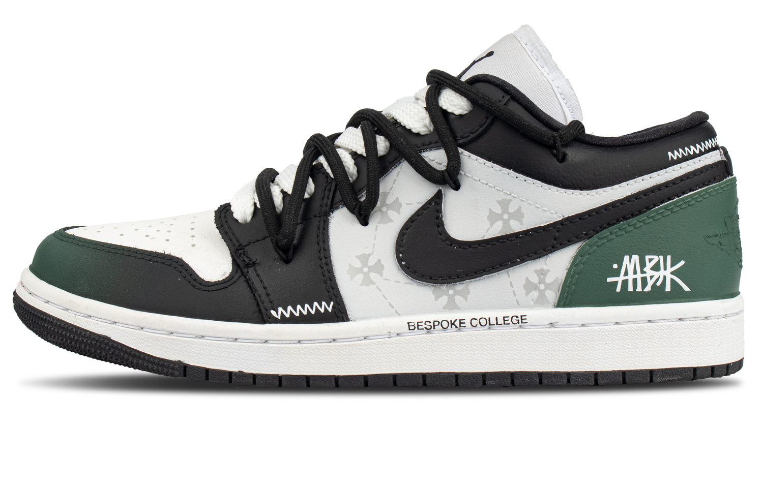 

Air 1 британский стиль устойчивые к истиранию дышащие низкие винтажные баскетбольные кроссовки unisex Jordan, белый/черный/темно-зеленый