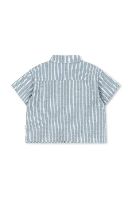 Рубашка детская с узором Elliot SS Shirt Konges Sløjd, синий — фото 2