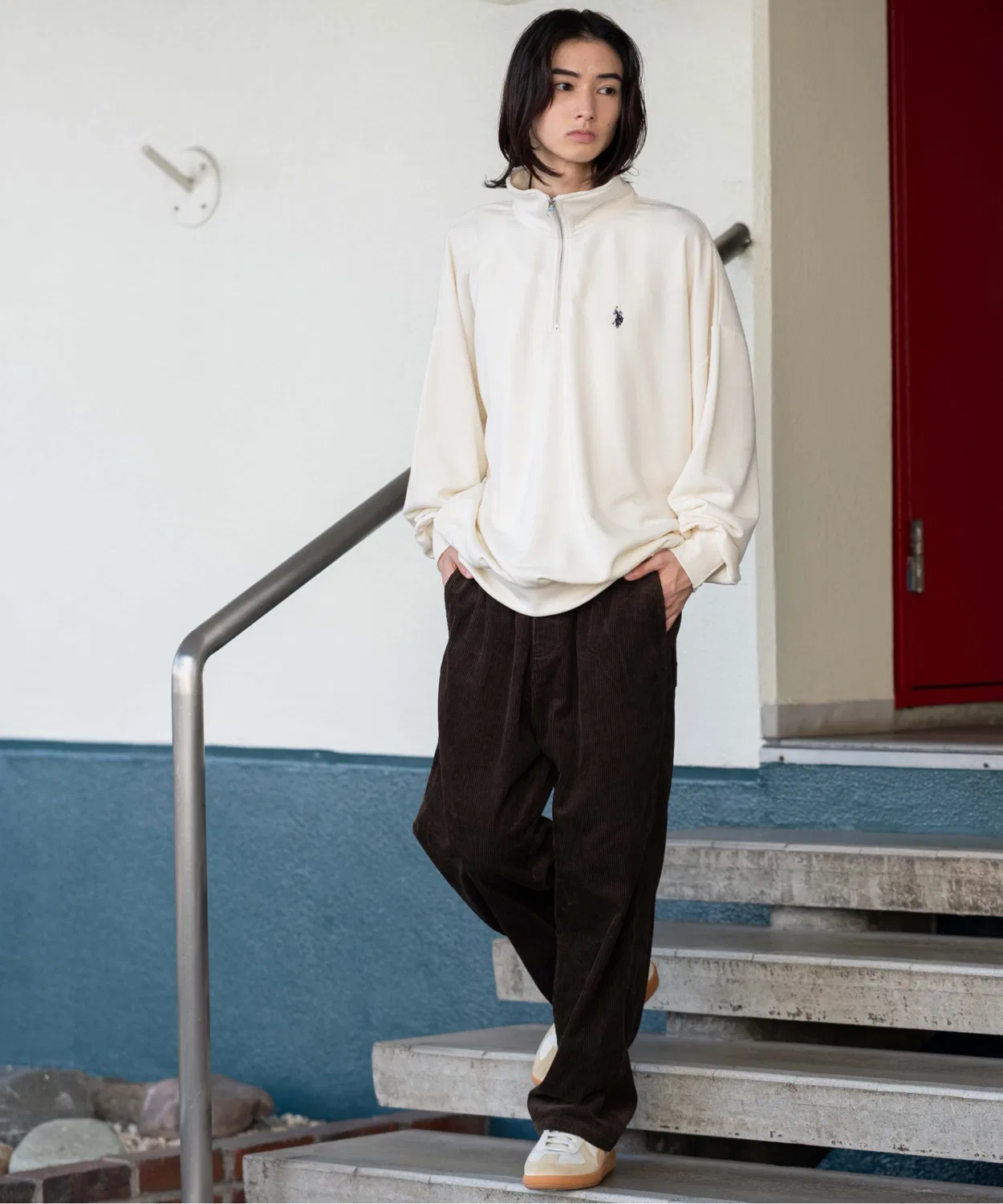 Худи с полузастёжкой-молнией U.S. POLO ASSN. Oversize, чёрный — фото 3