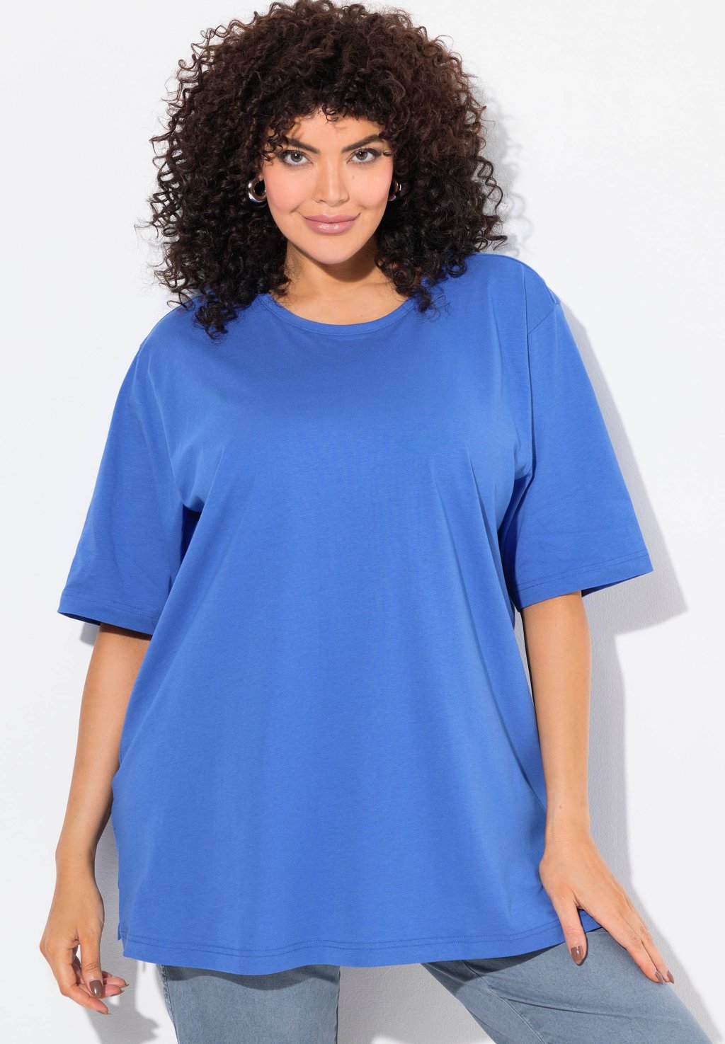 

Базовая футболка PLUS SIZE SHORT SLEEVE Ulla Popken, синий