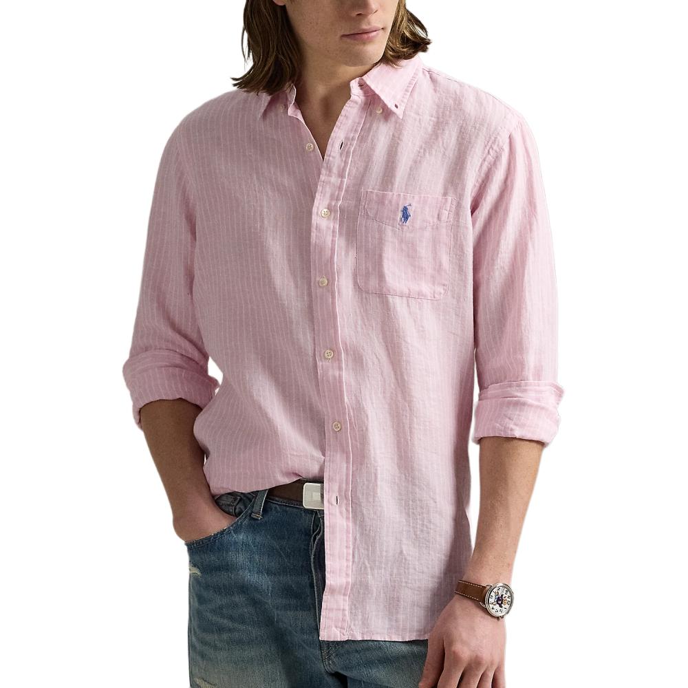 Классическая мужская рубашка Polo Ralph Lauren, розовый — фото 2