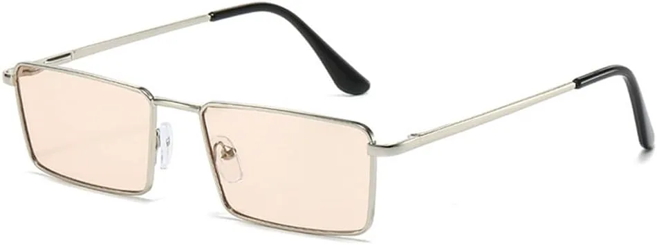 

Солнцезащитные очки UV400 с металлической оправой, маленького размера, для женщин и мужчин, для бега и занятий спортом на открытом воздухе UYPTK, Silver-lightpink