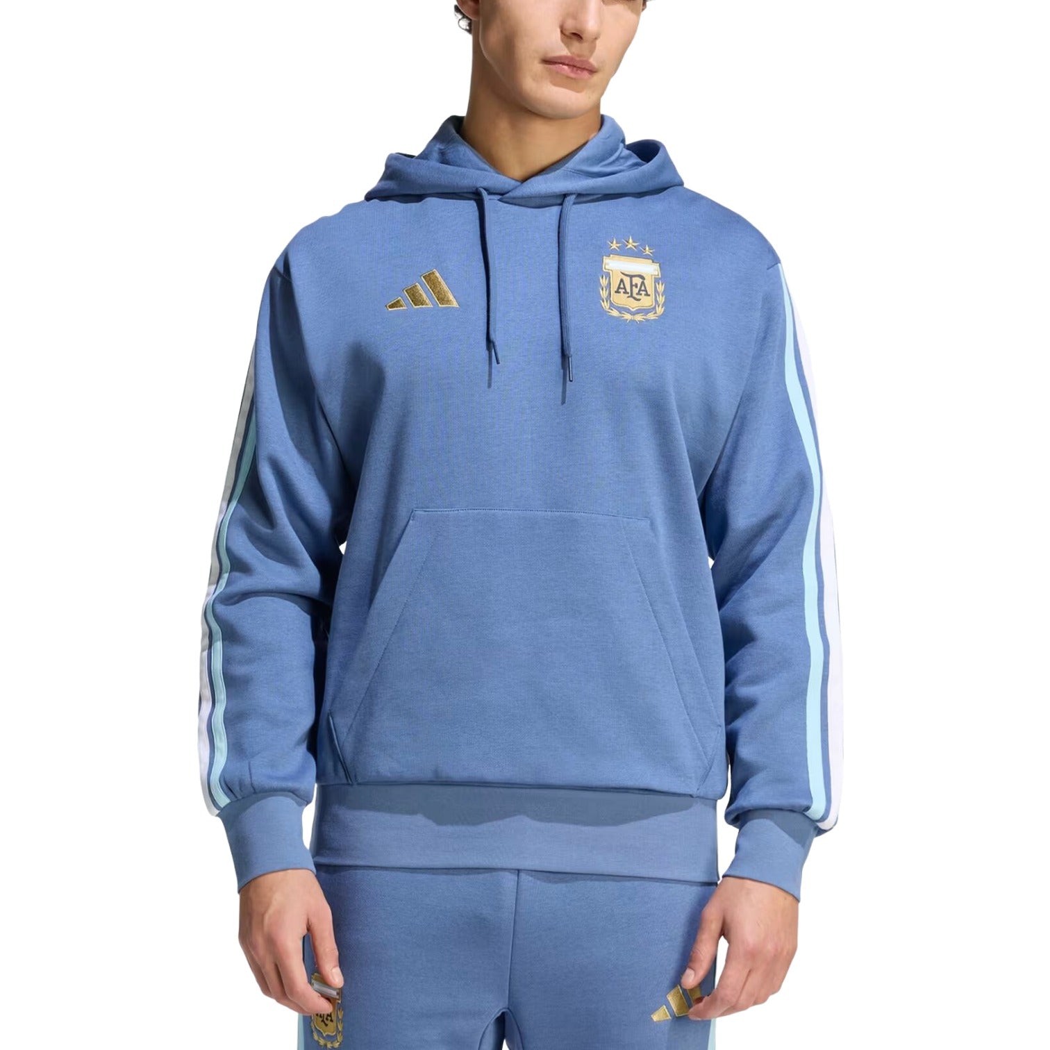 Толстовка Adidas Argentina DNA Fleece Hoodie 'Crew Blue' — фото 2