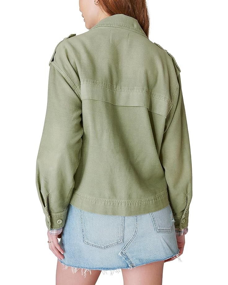 

Куртка Lucky Brand Cropped Twill Utility Jacket, оливковый