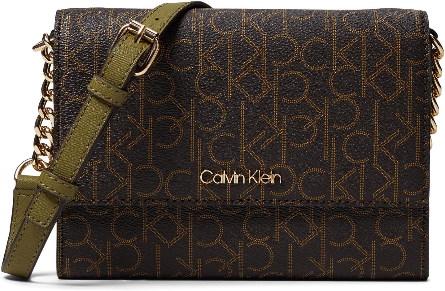 

Сумка кросс-боди Calvin Klein Key Item Signature Organizational Flap Crossbody, цвет Brown/Khaki/Olive