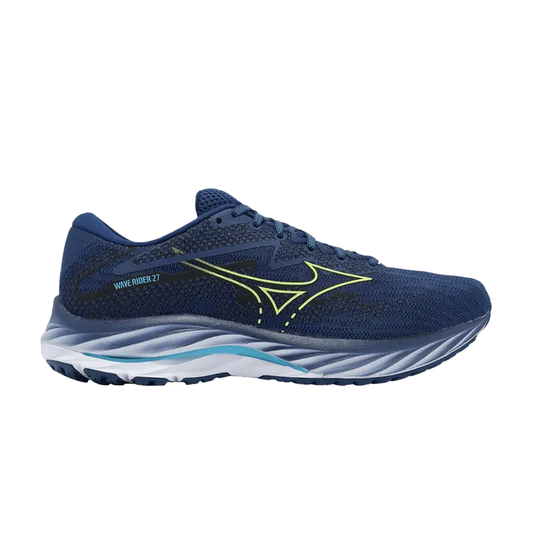 

Кроссовки Mizuno Wave Rider 27 Peony Sharp Green, синий