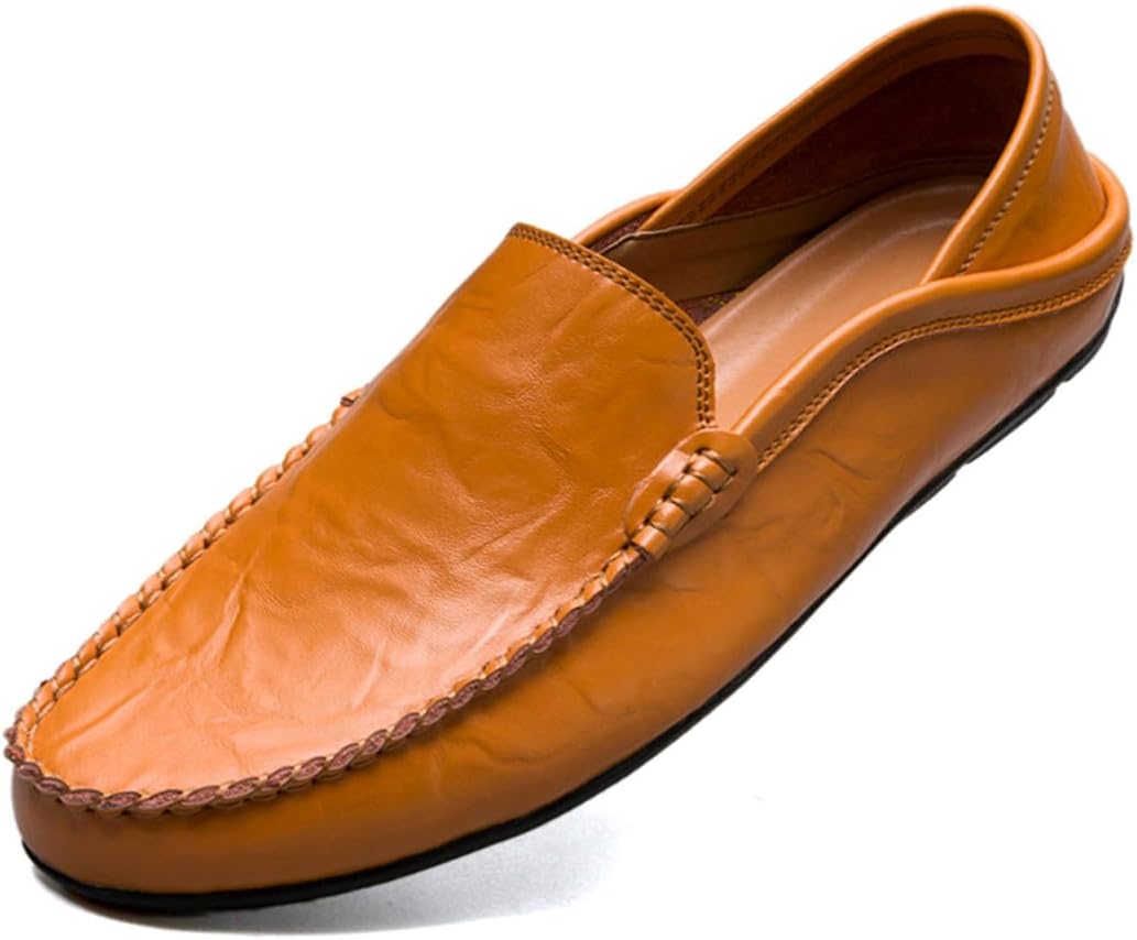 

Мужские легкие повседневные туфли из натуральной кожи без шнурков, мягкие и прогулок, лоферы Penny Flats Welrung, светло-коричневый