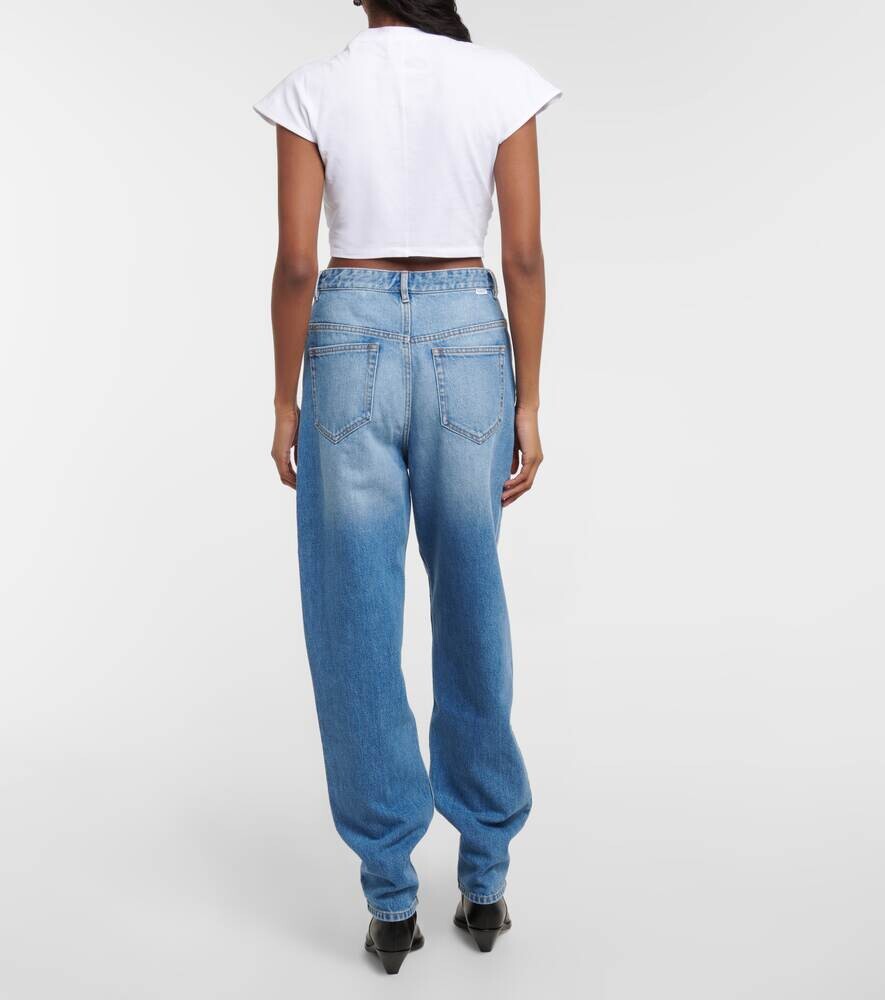 Укороченный топ Zineae из хлопкового джерси ISABEL MARANT, белый — фото 3