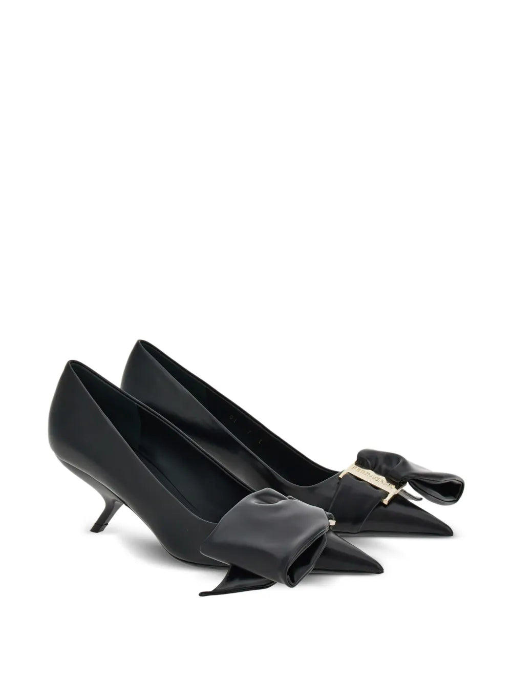 Ferragamo туфли-лодочки с крупным бантом на каблуке 105 мм Salvatore Ferragamo, черный — фото 3