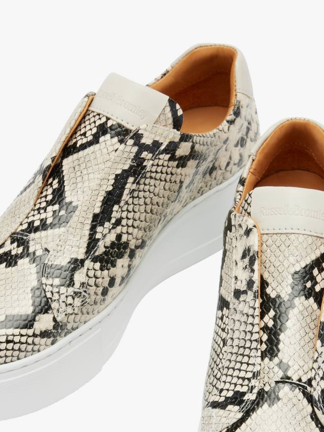 Кроссовки Park Up на платформе без шнурков из кожи с принтом змеи Russell & Bromley, Natural — фото 3