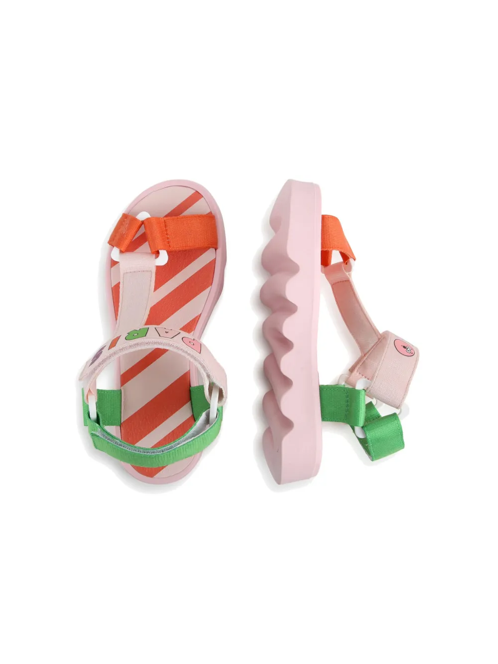 Сандалии в стиле колор-блок с логотипом Kenzo Kids, розовый — фото 4