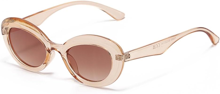 

Винтажные маленькие овальные солнцезащитные очки для женщин, модные овальные солнцезащитные очки, элегантные женские очки с защитой от УФ-излучения UV400 generic, Brown