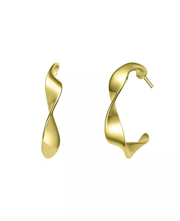 

Элегантные витые серьги-кольца из стерлингового серебра и белого золота Genevive, gold