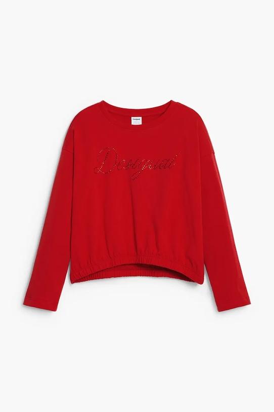

Детская хлопковая водолазка Desigual, красный
